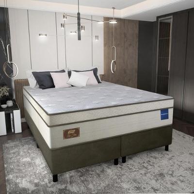 Cama Box Conjugado Queen Com Colchão 158x73x198 Lux Firm Gazin Cr35315 Areia Marrom
