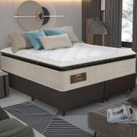 Cama Box Conjugado King Com Colchão 193x73x203 Gazin Cr35350 Bege Marrom - 1