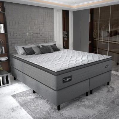 Cama Box Conjugado Queen Com Colchão 158x68x198 Texas Gazin Cr35325 Grafite