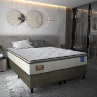 Cama Box Conjugado Queen Com Colchão 158x66x198 Titan Firm Gazin Cr35317 Areia Marrom - 1