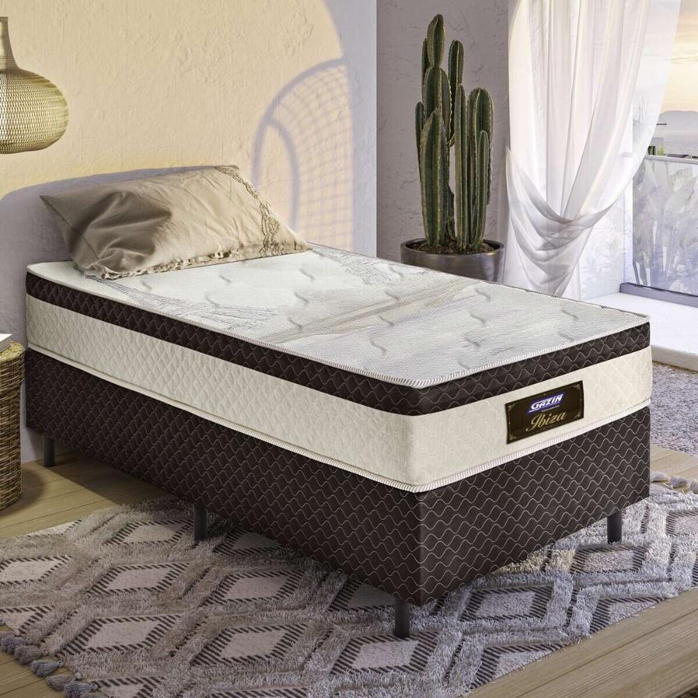 Cama Box Conjugado Solteirão Com Colchão 98x65x198 Ibiza Gazin Cr35366 Areia-marrom - 1