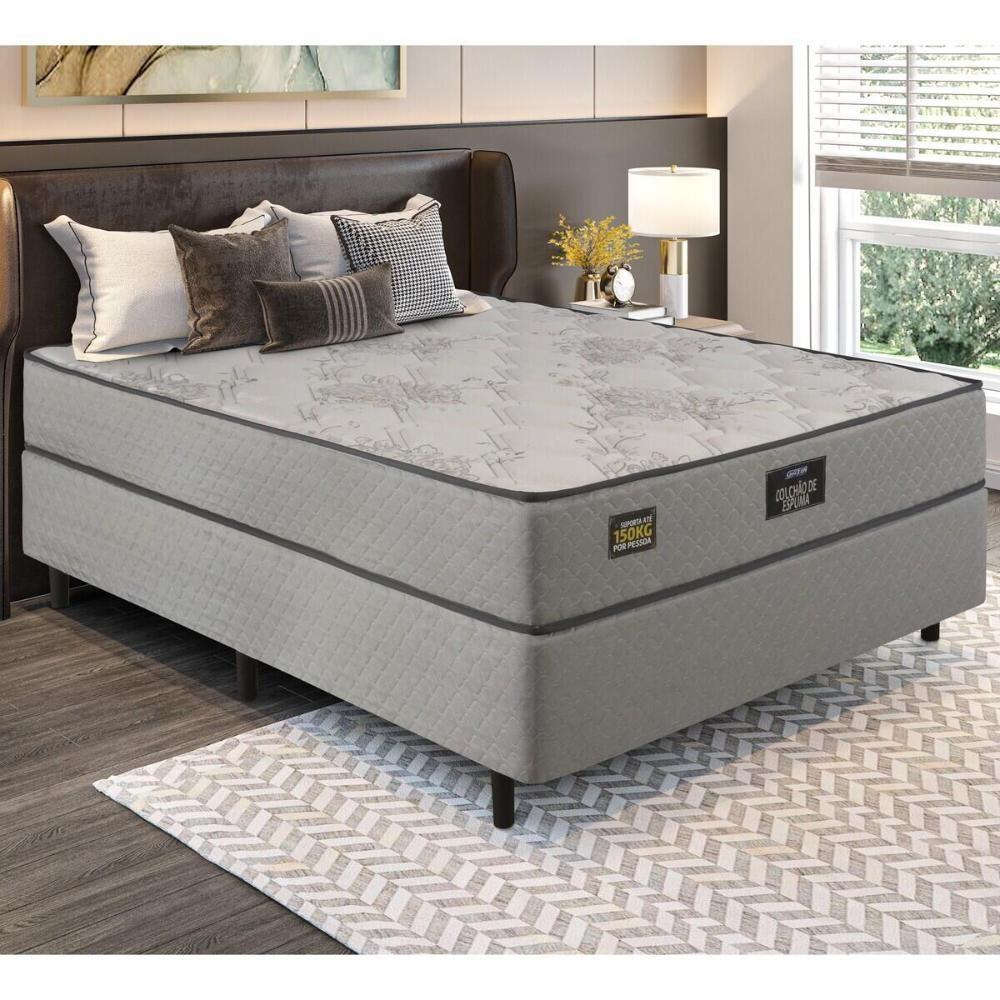Cama Box Conjugado Casal Com Colchão 138x63x188 Sonopromax Gazin Cr35335 Cinza - 1