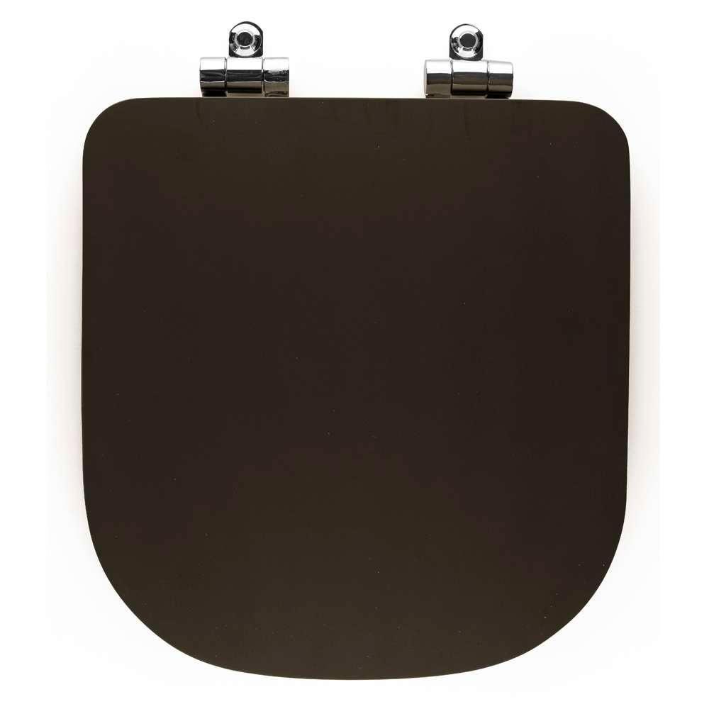 Assento Sanitário Canto Reto Soft Close Quadra Marrom Fosco Para Deca - 5