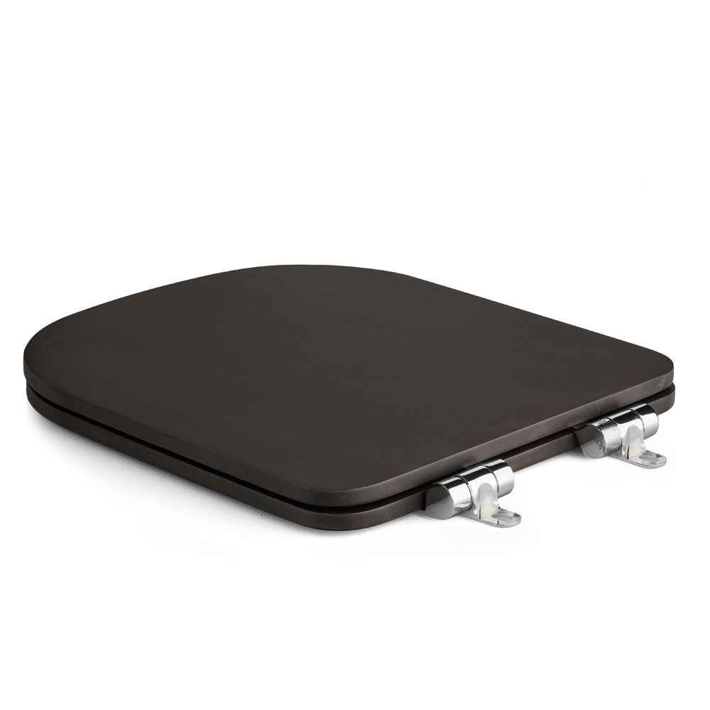 Assento Sanitário Canto Reto Soft Close Quadra Marrom Fosco Para Deca - 6