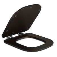 Assento Sanitário Canto Reto Soft Close Quadra Marrom Fosco Para Deca - 2