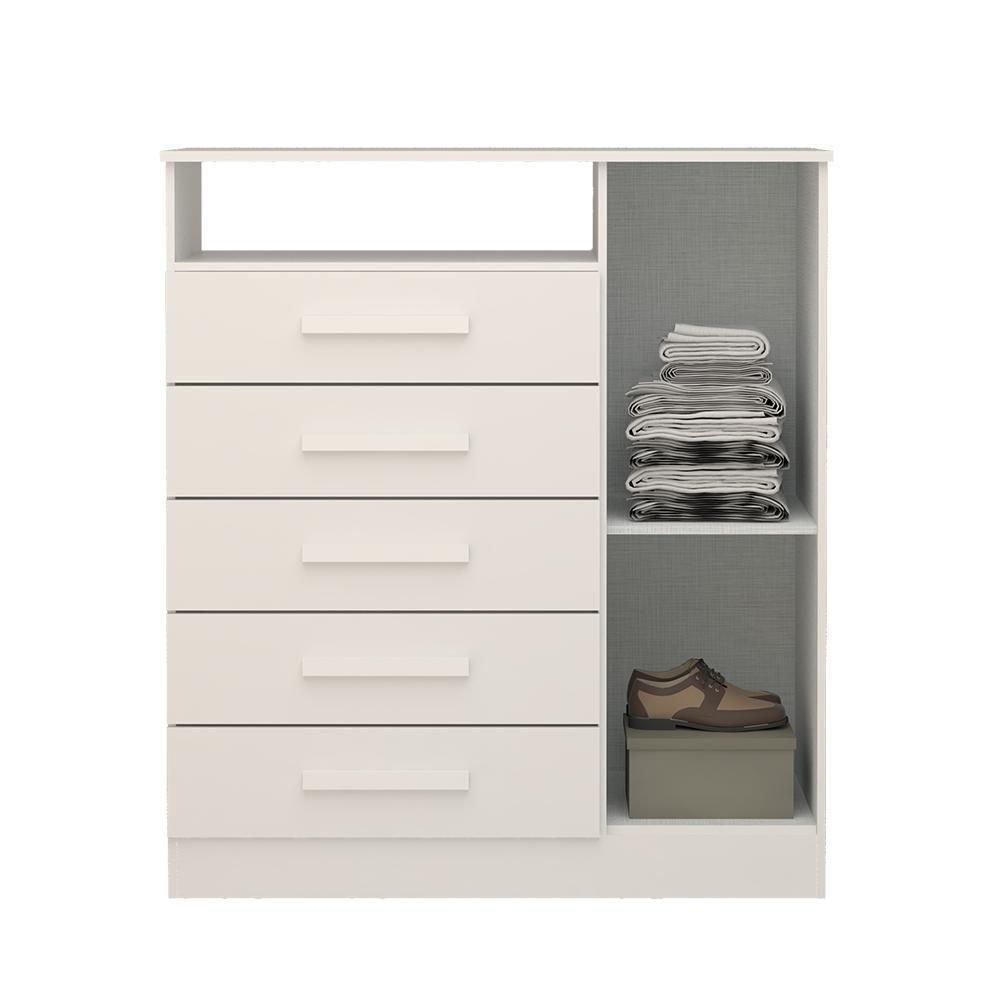 Cômoda Guiana 5 Gavetas 100% Mdf Linhamobília Branco - 3