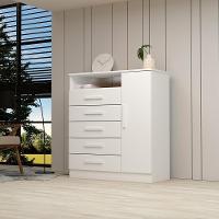 Cômoda Guiana 5 Gavetas 100% Mdf Linhamobília Branco - 2