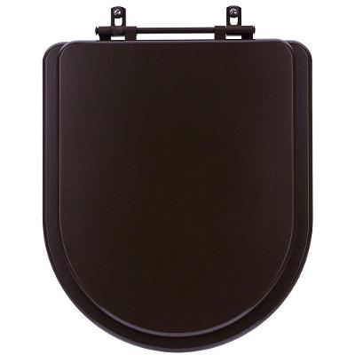 Assento Sanitário Poliester Carrara Marrom Fosco Ferragem Marrom Para Vaso Deca