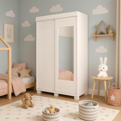 Guarda-roupa Infantil França 2 Portas E 2 Gavetas 100% Mdf Linhamobília Branco
