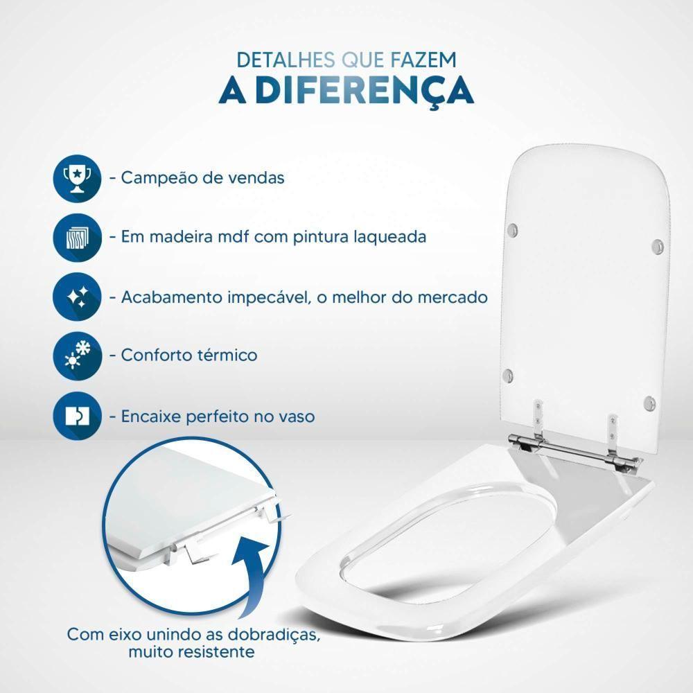 Assento Sanitário Laqueado Tivoli Marrom Degrade Para Vaso Ideal Standard - 4