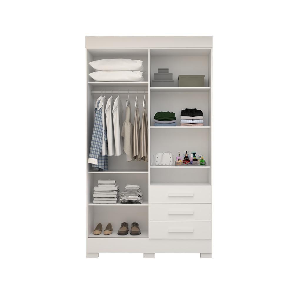 Guarda-roupa Casal Bolívia Com Espelho 4 Portas 100% Mdf Linhamobília Branco - 3