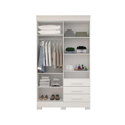 Guarda Roupa Casal Bolívia 4 Portas 3 Gavetas Branco 100% MDF com Espelho
