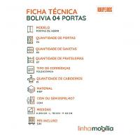 Guarda-roupa Casal Bolívia Com Espelho 4 Portas 100% Mdf Linhamobília Branco - 6