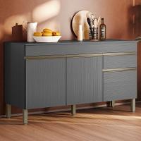 Balcao Com Tampo 3 Portas 1 Gaveta 150 Cm Line Ktp Gris - 2