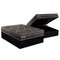 Cama Box Baú Casal: Colchão Molas Paropas MasterPocket Ensacadas Previlege + Base CRC Suede Black(138x188) - 1