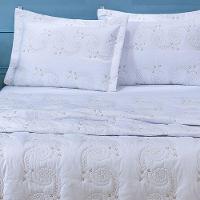 Cobre Leito King Mistral Percal 200 Fios Bordado 3 Peças - Branco - 2