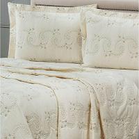 Cobre Leito King Mistral Percal 200 Fios Bordado 3 Peças - Palha - 2