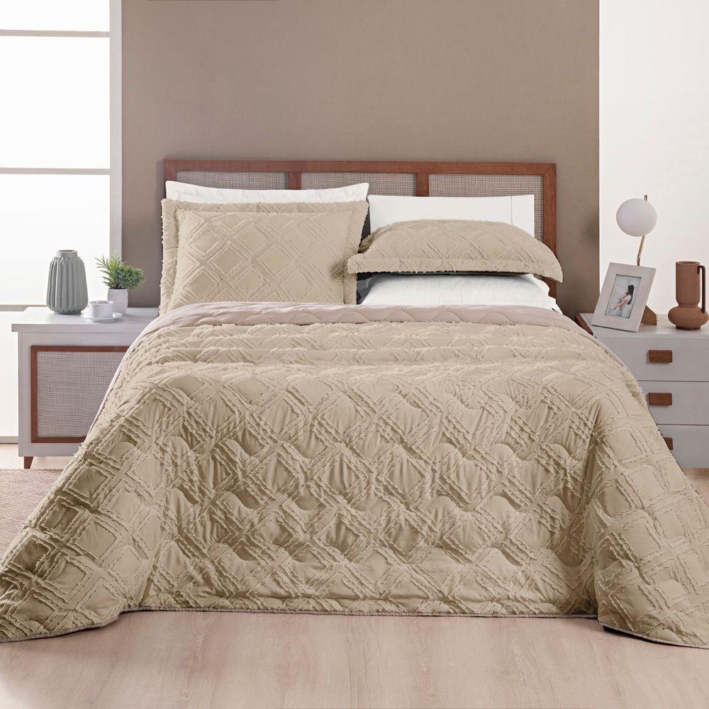 Cobre Leito Queen Aveline Micropercal 300 Fios 3 Peças - Caqui - 4