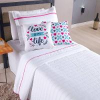 Cobre Leito Solteiro Inove Dupla Face 200 Fios 4 Peças - Love - 4