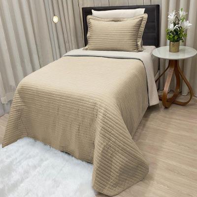 Cobre Leito Solteiro Dual Micropercal 200 Fios Dupla Face 2 Peças - Bege