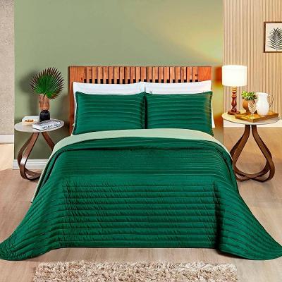 Cobre Leito Queen Colors Dupla Face Micropercal 200 Fios 3 Peças - Esmeralda-verde Claro