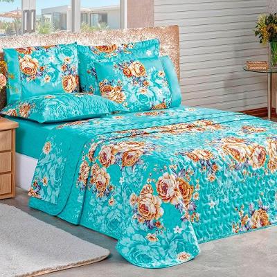 Cobre Leito Solteiro Micropercal 200 Fios Dupla Face 2 Peças Naturale - Jasmine