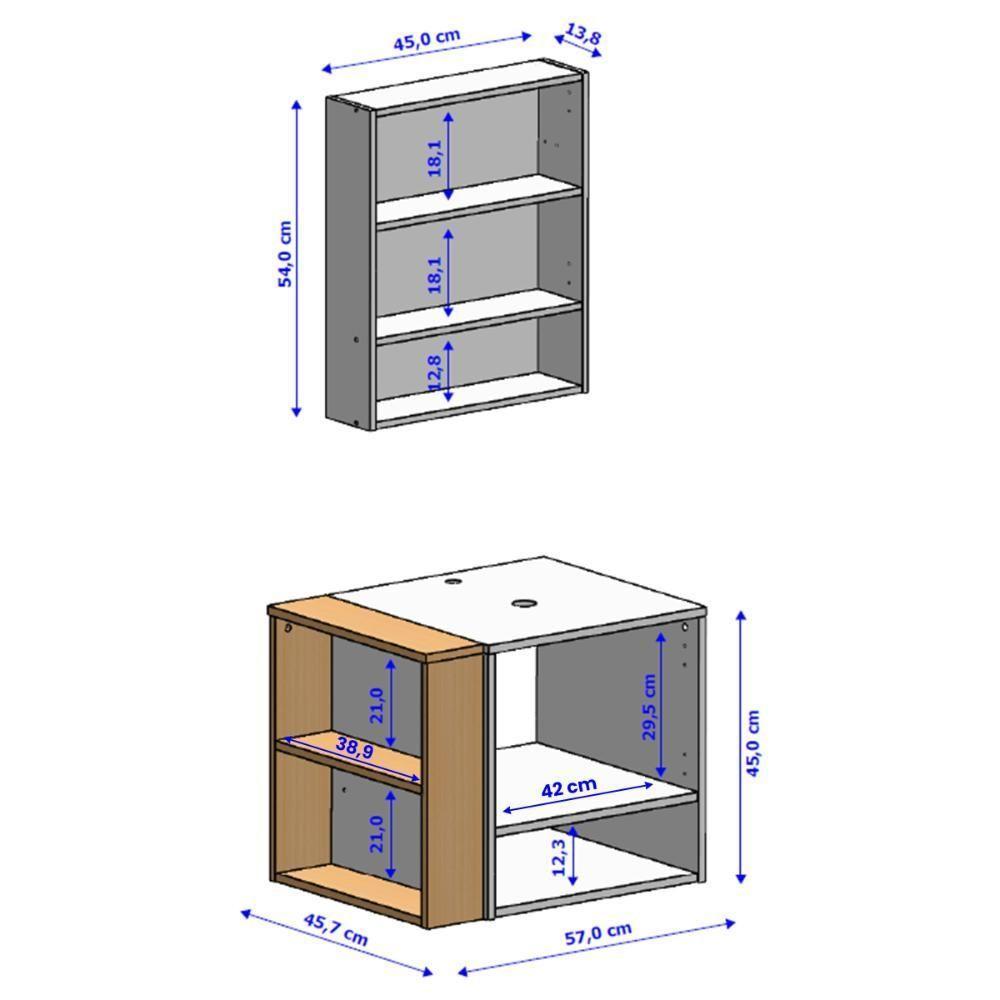 Gabinete Armario Troia Banheiro Com Espelheira E Papeleira Fendi/carvalho - 3