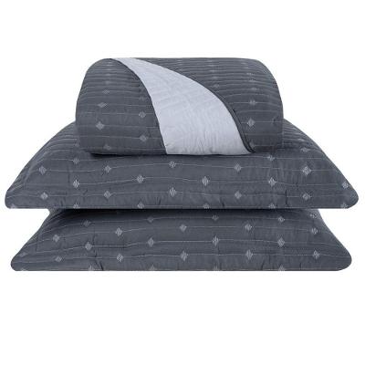 Cobre Leito Queen Decor Bordado 200 Fios 3 Peças - Grafite - Hipercal 100% Poliéster