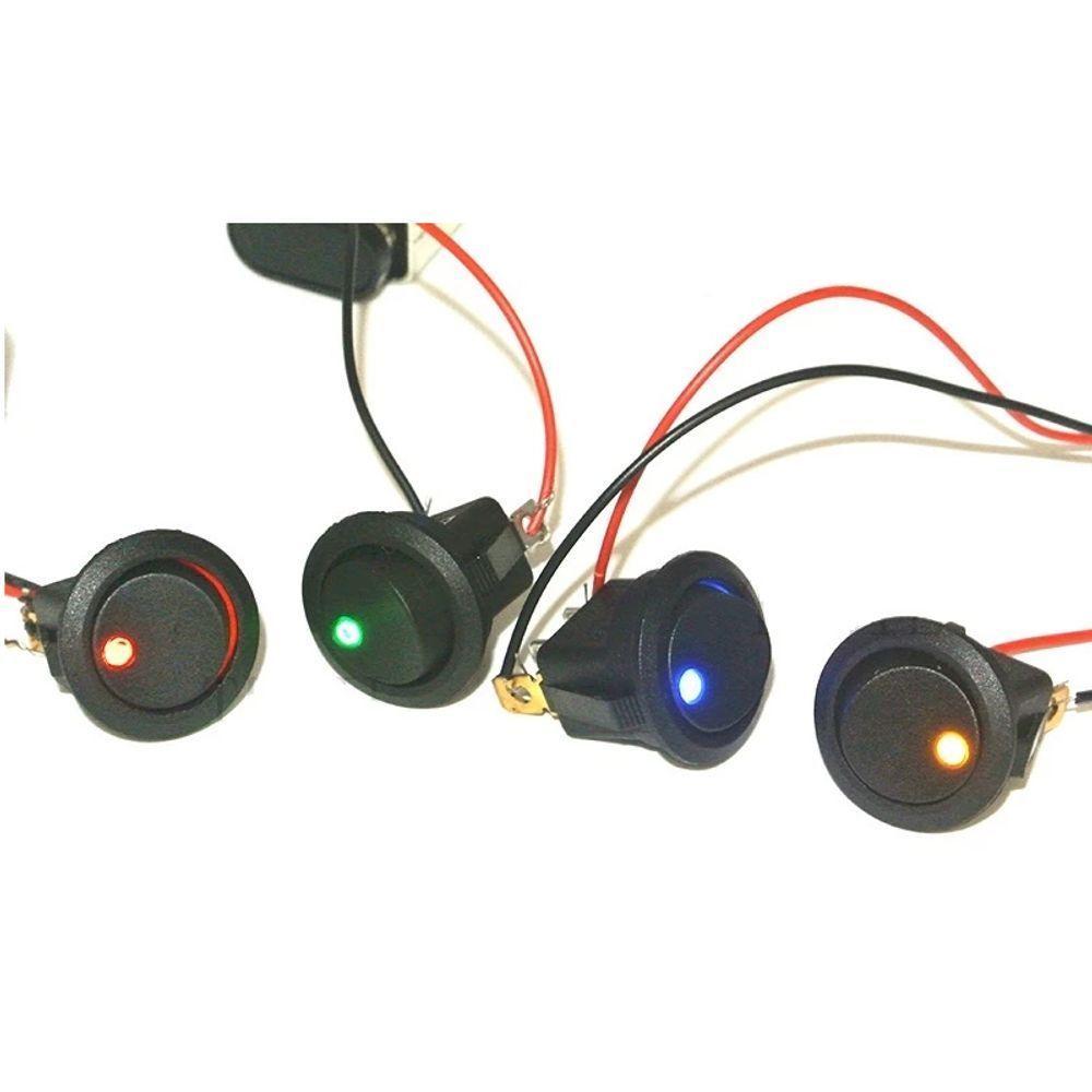 1 Botão Auxiliar Interruptor Led Verde On E Off 3 Terminais 12v - 4