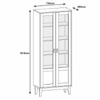 Cristaleira Lyra 2 Portas C- Prateleiras Para Vinhos E Taças Cedro - 3