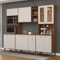 Cozinha Tunísia Completa 263cm Com 12 Portas E 2 Gavetas Canelato/off White - 2