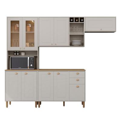 Cozinha Tunísia Completa 263cm Com 10 Portas E 2 Gavetas Off White/canelato