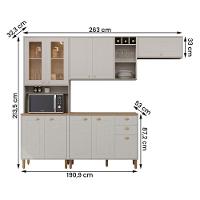 Cozinha Tunísia Completa 263cm Com 10 Portas E 2 Gavetas Off White/canelato - 4