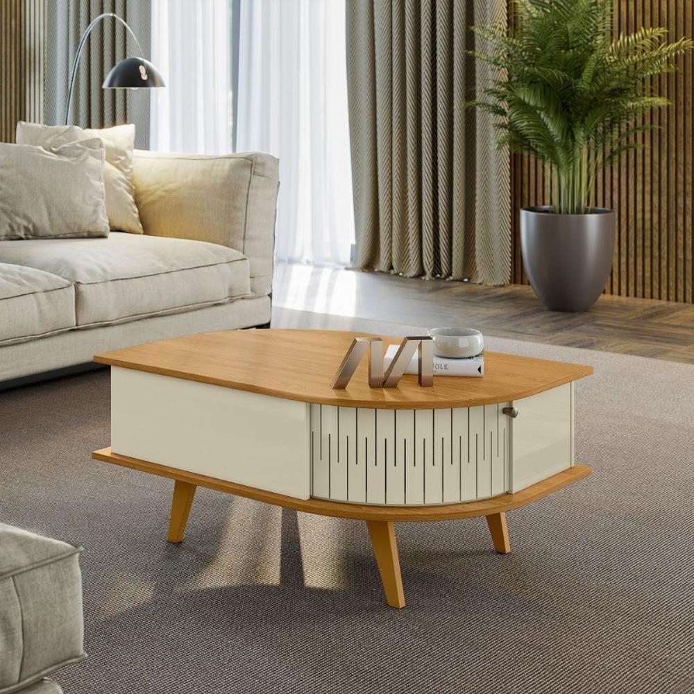 Conjunto Turim C- Buffet Verona C- Cristaleira Nina C- Mesa De Centro Cumaru-opala - 6