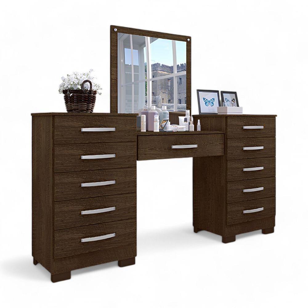 Conjunto Para Quarto De Cômodas E Penteadeira Pétala Malbec - 2