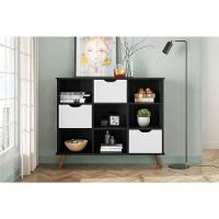 Conjunto Nicho Organizador Zuri 9 Espaços Retrô Preto + Kit 3 Gavetas Brancas - 4