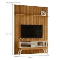 Conjunto Domo New Premium Painel C- Rack E Rodízios Cumaru-opala - 3