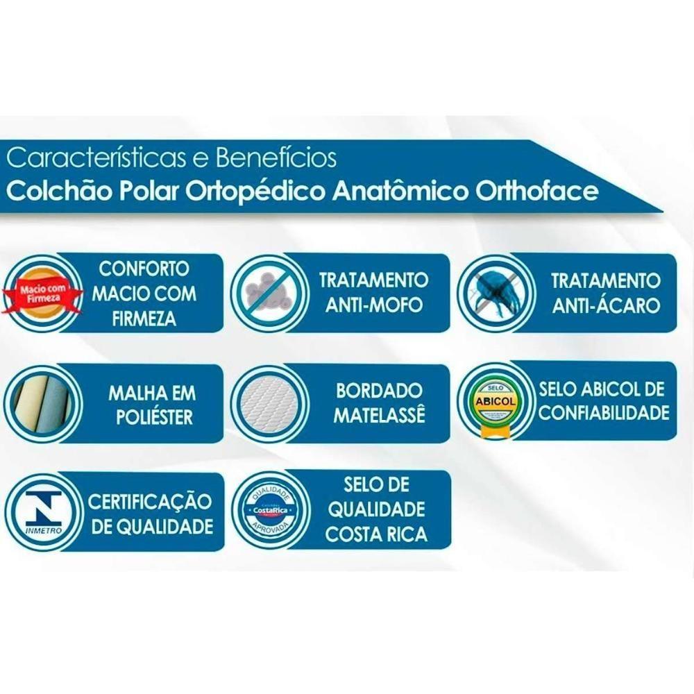 Cama Box Solteiro: Colchão Ortopédico Polar D28/Ep Anatômico Orthoface + Base Rústico Black(88X188) - 4