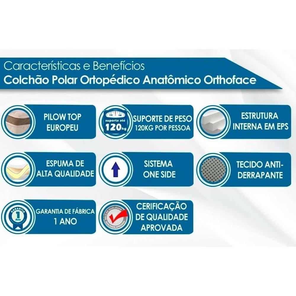Cama Box Solteiro: Colchão Ortopédico Polar D28/Ep Anatômico Orthoface + Base Rústico Black(88X188) - 5