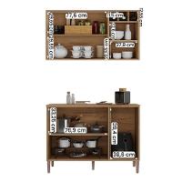 Conjunto Cozinha Tunísia 120cm 5 Portas Com Aéreo E Balcão Canelato/off White - 3