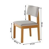 Conjunto De 6 Cadeiras De Jantar Jade Com Tecido Linho Cinza Claro/cinamomo - 3