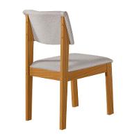 Conjunto De 4 Cadeiras De Jantar Jade Com Tecido Linho Cinza Claro/cinamomo - 2