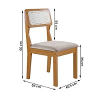 Conjunto De 6 Cadeiras Agata Retrô Com Estofado Em Linho Cinza Claro/cinamomo - 3