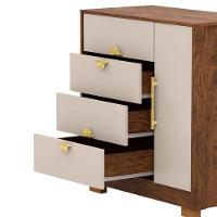 Comoda Com Espelho 4 Gavetas 1 Porta 93 Cm Bel Vlr Imbuia Fendi - 5