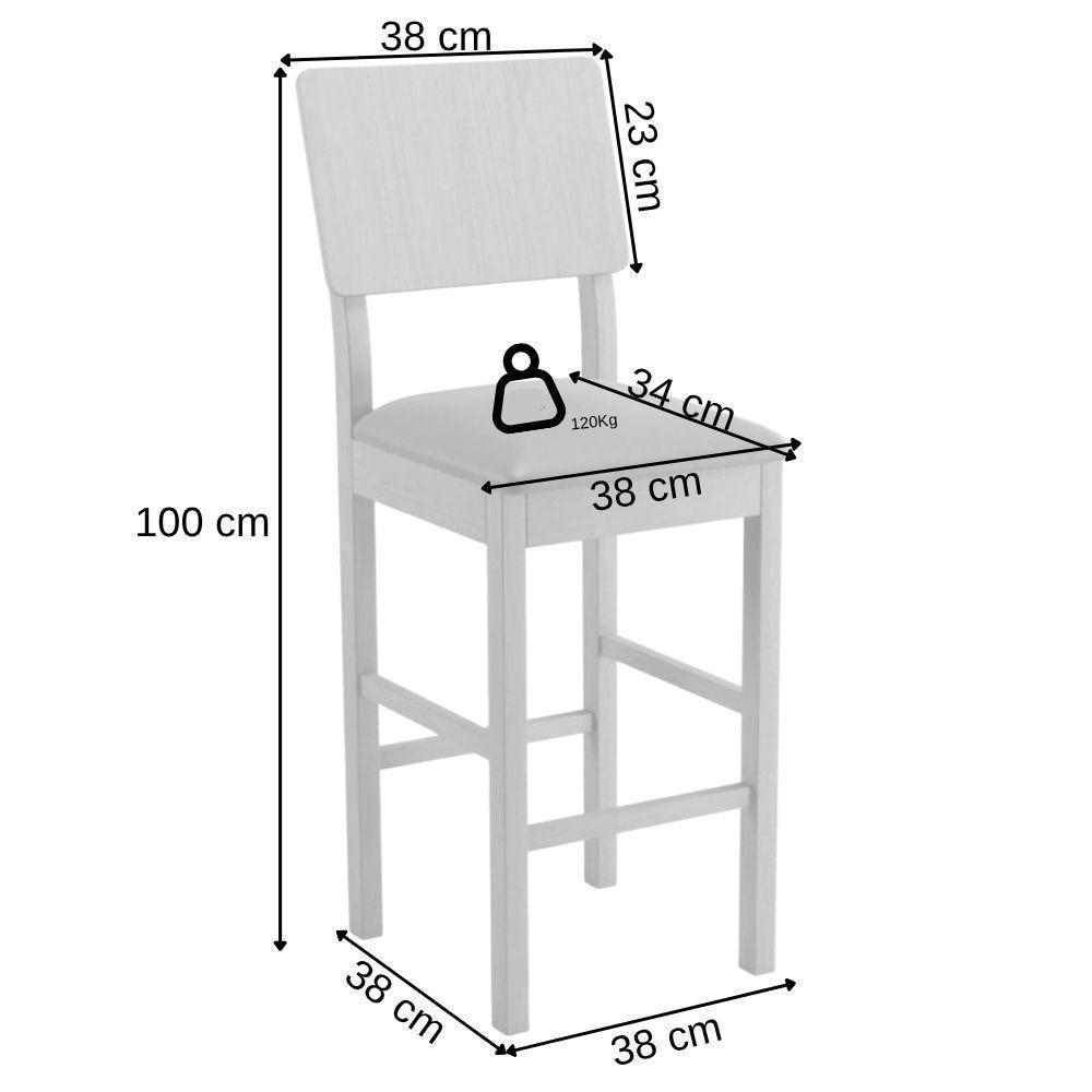 Banqueta Jade 01 Linho Marrom Pés Em Madeira Jcm - 3