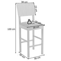 Banqueta Jade 01 Linho Marrom Pés Em Madeira Jcm - 3