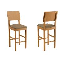 Banqueta Jade 01 Linho Marrom Pés Em Madeira Jcm - 6