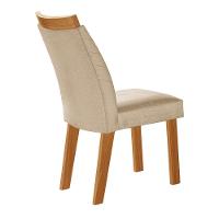 Conjunto De 4 Cadeiras Veneza Com Tecido Linho Encosto Alto Bege Claro/cinamomo - 2