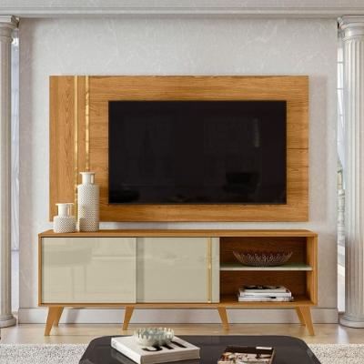 Conjunto Chronos Rack 2 Portas Com Painel Cumaru-opala Com Rack E Painel