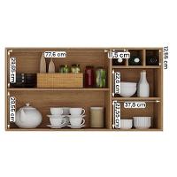 Aéreo Tunísia 120cm Com Nicho 2 Portas E Prateleiras Canelato/off White - 2